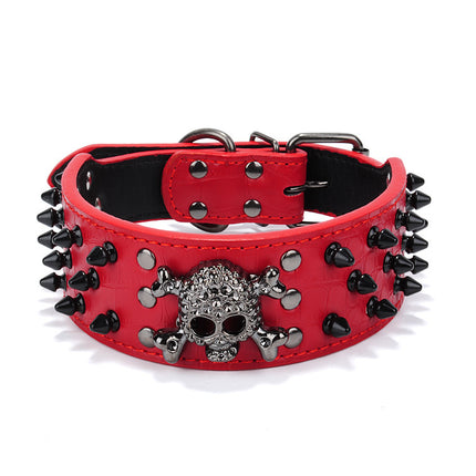 🐶 Studded Dog Collar – Stylish Skull Nail Design