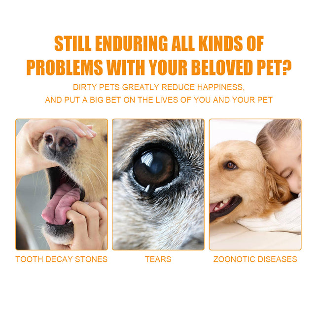 🐶🐱 50-Pack Pet Dental Finger Wipes – Plaque & Tartar Remover for Dogs & Cats