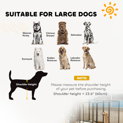 [*] 39" Exercise Pen – 8 Panel Metal Dog Fence for Medium & Large Dogs (Black)