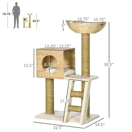 🐱 Cat Tree Tower – Multi-Level Climbing Frame with Scratching Posts