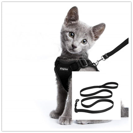 🐱 Escape-Proof Cat Harness – Reflective Vest with Leash Adapter