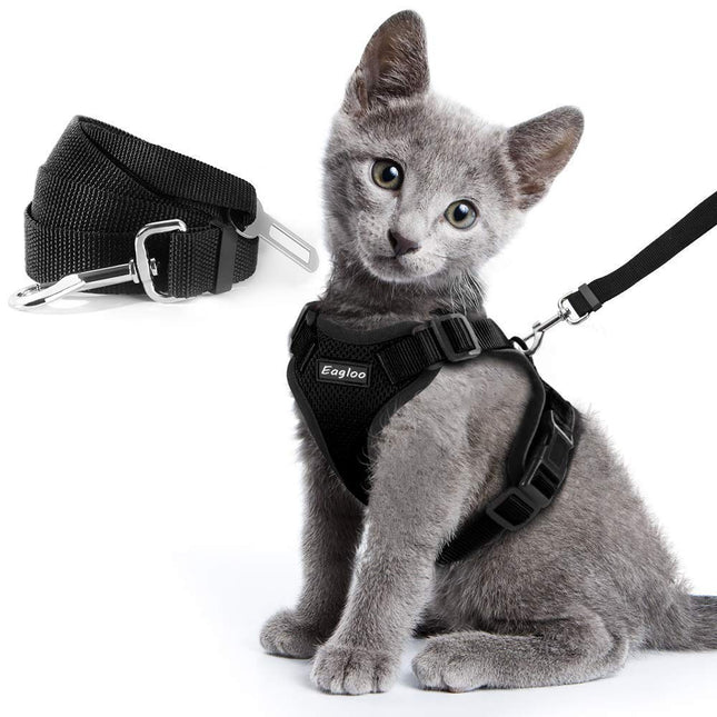 🐱 Escape-Proof Cat Harness – Reflective Vest with Leash Adapter