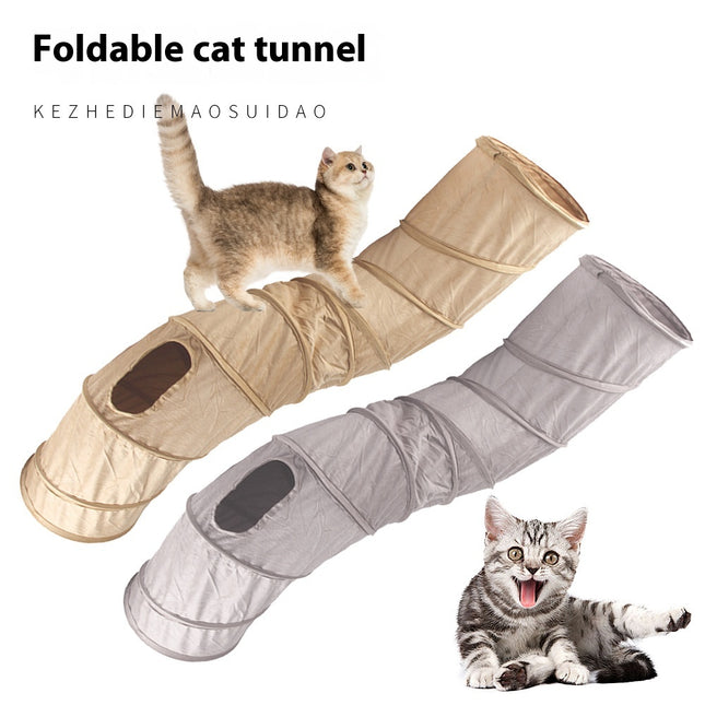 🐱 Foldable Cat Tunnel – S-Shape Play Tunnel with Ball
