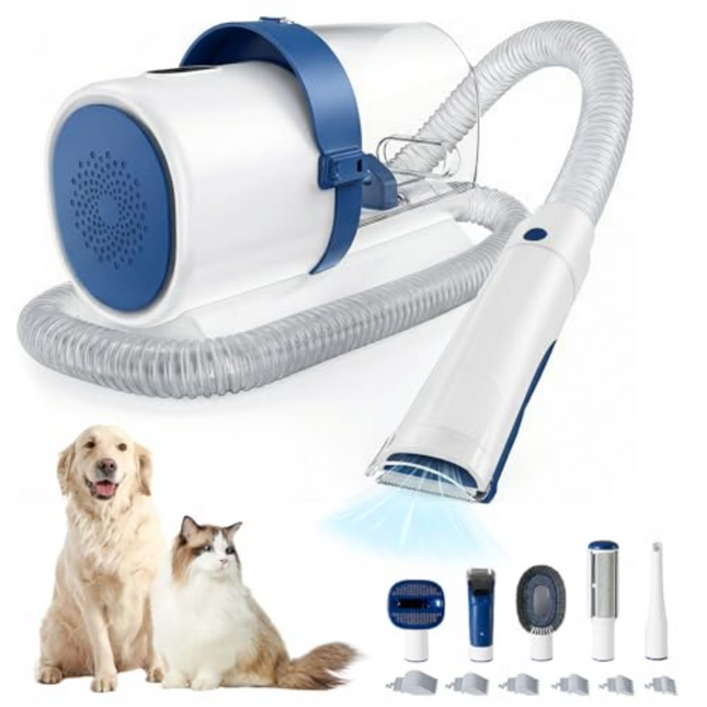 🐶 Dog Grooming Clippers with 2.5L Vacuum Cup – Cordless Low-Noise Trimmer