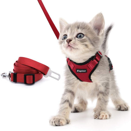 🐱 Escape-Proof Cat Harness – Reflective Vest with Leash Adapter