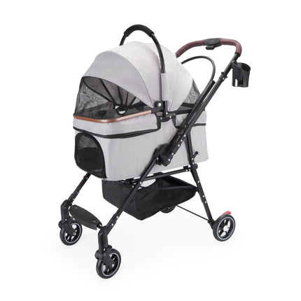 🐱🐶 Foldable 4-Wheel Pet Stroller – Breathable Travel Stroller for Cats & Small Dogs