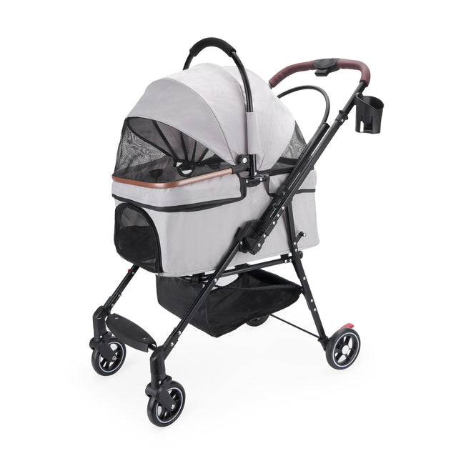 🐱🐶 Foldable 4-Wheel Pet Stroller – Breathable Travel Stroller for Cats & Small Dogs
