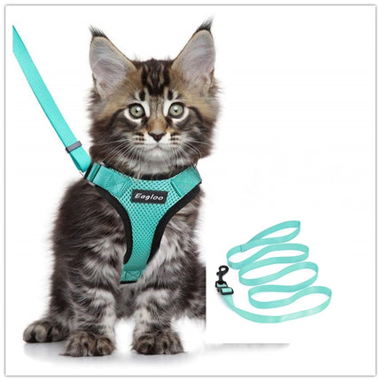 🐱 Escape-Proof Cat Harness – Reflective Vest with Leash Adapter