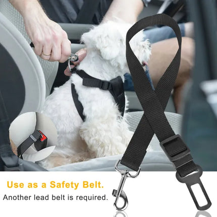 🐶 Adjustable Dog Seat Belt Leash (2-Pack) – Car Safety Harness Lead