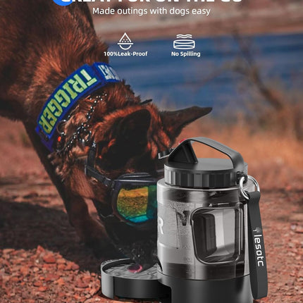 🐶 Lassot Portable Pull-out Water Bowl For Dogs, Large Capacity, Perfect For Camping, Hiking, Beach Trips, Road Trips, And Park Walks.