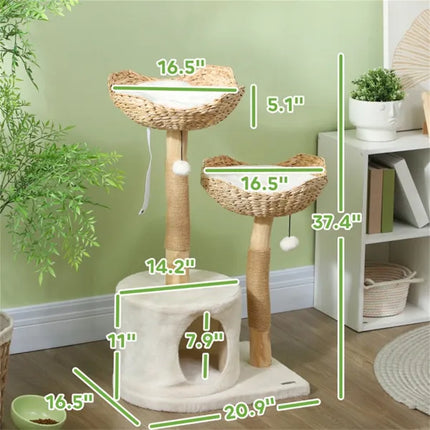 🐱 Tall Cat Tree Tower – Premium Climbing Frame with Condo & Perches