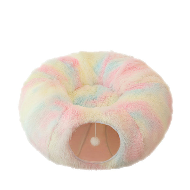 🐱 Plush Cat Bed Tunnel – Winter Warm Cozy Hideaway