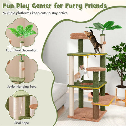 🐱 Multilevel Cat Tree Apartment – Large Climbing Frame with Condo & Perches