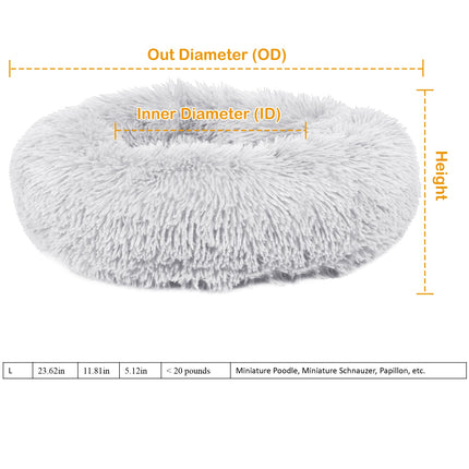 🐶 Fleece Dog Nest Bed – Cozy Donut Cushion with Raised Rim