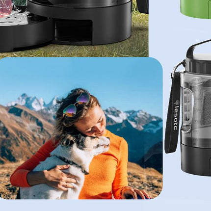 🐶 Lassot Portable Pull-out Water Bowl For Dogs, Large Capacity, Perfect For Camping, Hiking, Beach Trips, Road Trips, And Park Walks.