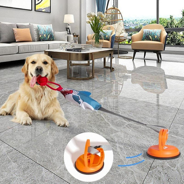 🐶 Shark Twine Toy Ball – Interactive Fetch & Tug Dog Toy with Suction Cup