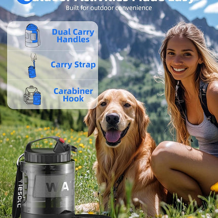🐶 Lassot Portable Pull-out Water Bowl For Dogs, Large Capacity, Perfect For Camping, Hiking, Beach Trips, Road Trips, And Park Walks.