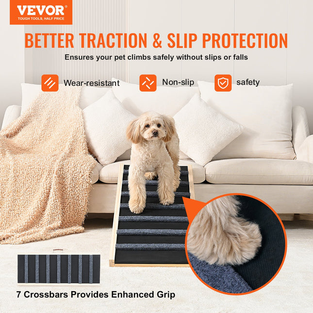 🐶 Folding Dog Ramp – Adjustable Pet Ramp for Bed, Sofa & Car