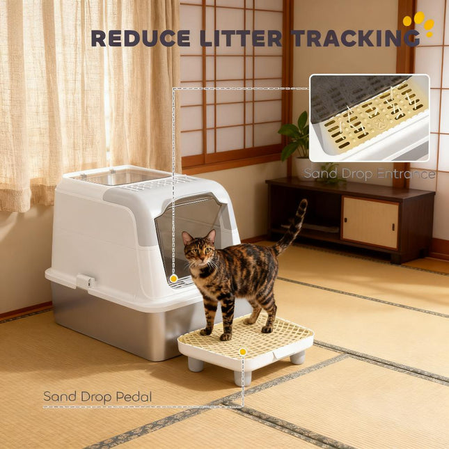 🐱 Enclosed Cat Litter Box with Scoop & Deodorizer – Front Entry Privacy Design