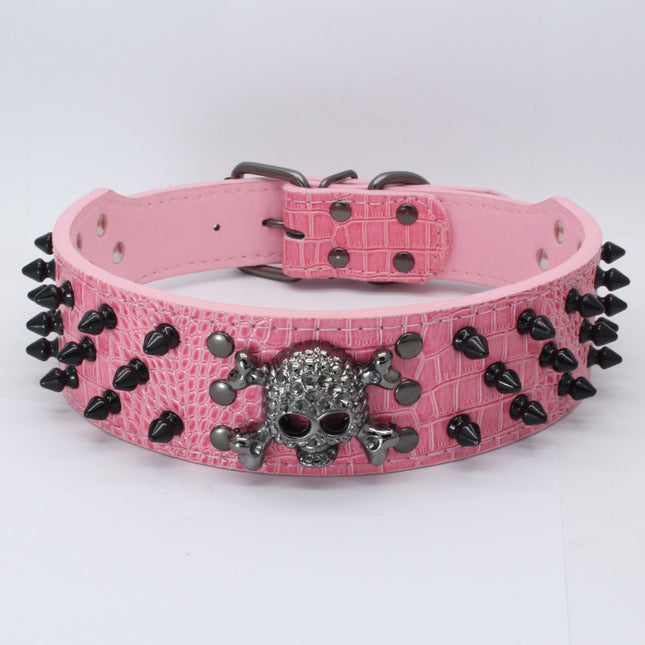 🐶 Studded Dog Collar – Stylish Skull Nail Design