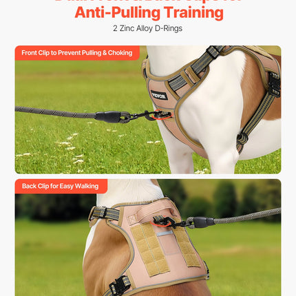 🐶 Tactical No-Pull Dog Harness – Adjustable Padded Vest for Large Dogs
