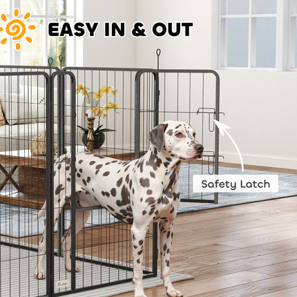 [*] 39" Exercise Pen – 8 Panel Metal Dog Fence for Medium & Large Dogs (Black)