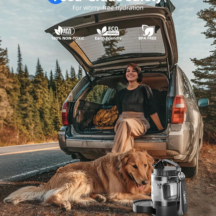 🐶 Lassot Portable Pull-out Water Bowl For Dogs, Large Capacity, Perfect For Camping, Hiking, Beach Trips, Road Trips, And Park Walks.