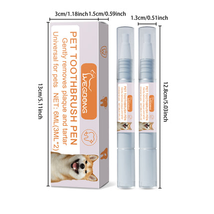 🐶 Pet Dental Toothbrush Pen (2-Pack) – Plaque & Tartar Remover