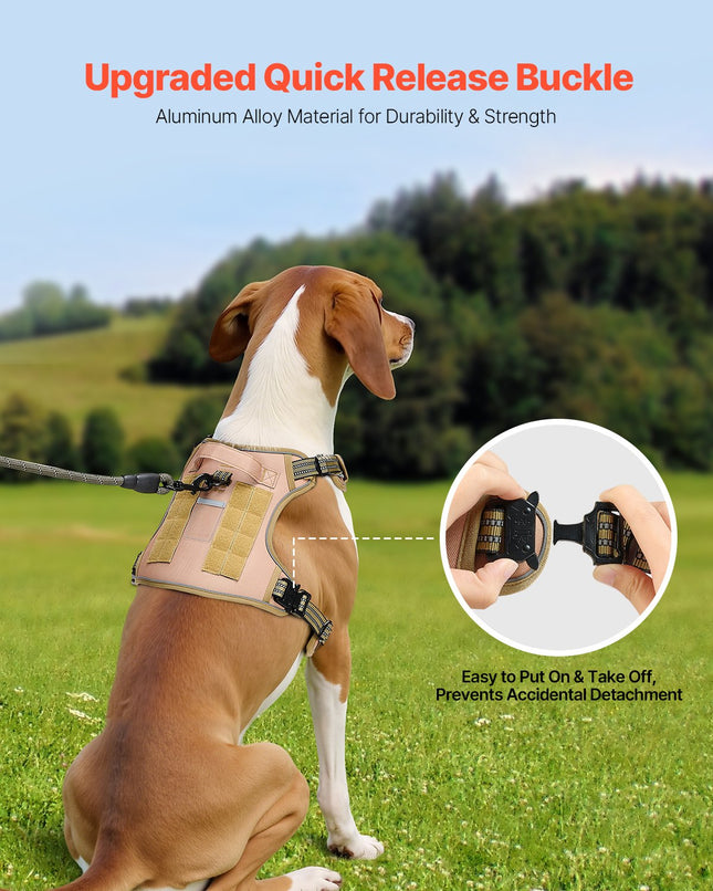 🐶 No-Pull Tactical Dog Harness – Adjustable for Large Dogs
