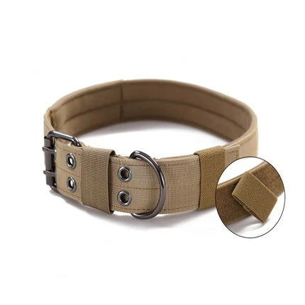 Wide Tactical Heavy Duty Nylon Large Dog Collar K9 Military With Metal Buckle
