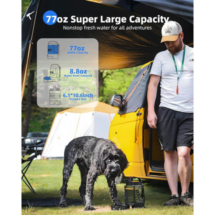 🐶 Lassot Portable Pull-out Water Bowl For Dogs, Large Capacity, Perfect For Camping, Hiking, Beach Trips, Road Trips, And Park Walks.