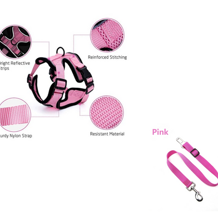 🐱 Escape-Proof Cat Harness – Reflective Vest with Leash Adapter