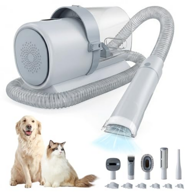 🐶 Dog Grooming Clippers with 2.5L Vacuum Cup – Cordless Low-Noise Trimmer