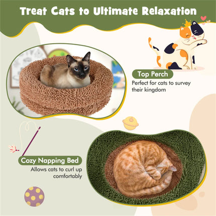 🐱 Multilevel Cat Tree Apartment – Large Climbing Frame with Condo & Perches