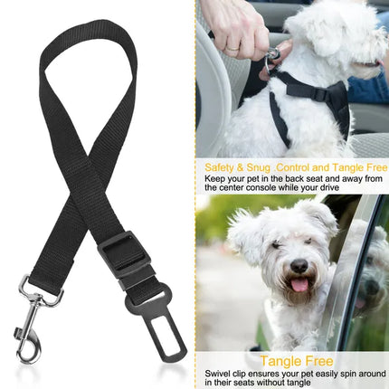 🐶 Adjustable Dog Seat Belt Leash (2-Pack) – Car Safety Harness Lead