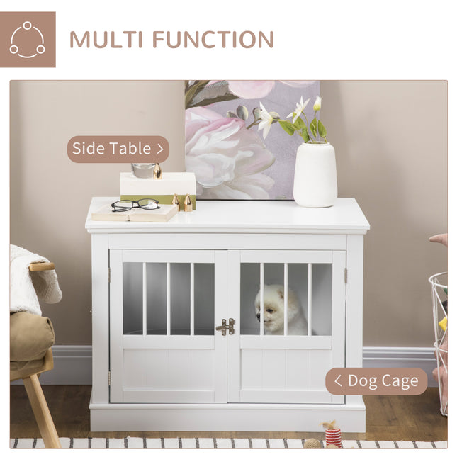 🐶 Wooden Dog Crate End Table – Triple Door Furniture Crate