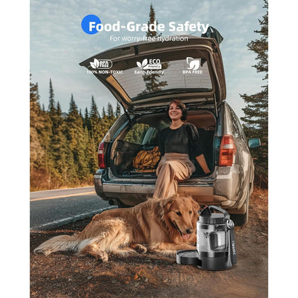 🐶 Lassot Portable Pull-out Water Bowl For Dogs, Large Capacity, Perfect For Camping, Hiking, Beach Trips, Road Trips, And Park Walks.