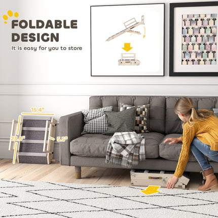 [*] Folding Dog Ramp – 4 Adjustable Heights with Side Rails (15"–19")