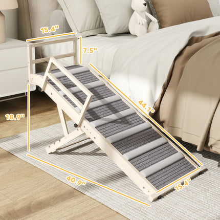 [*] Folding Dog Ramp – 4 Adjustable Heights with Side Rails (15"–19")