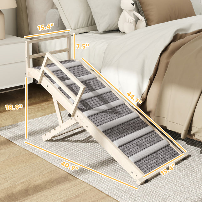 [*] Folding Dog Ramp – 4 Adjustable Heights with Side Rails (15"–19")
