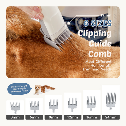 🐶 Dog Grooming Clippers with 2.5L Vacuum Cup – Cordless Low-Noise Trimmer