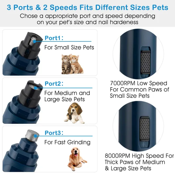 🐶 Pet Nail Grinder – Quiet USB Rechargeable Grooming Tool