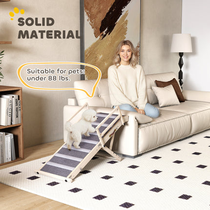 [*] Folding Dog Ramp – 4 Adjustable Heights with Side Rails (15"–19")