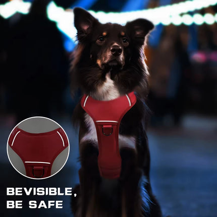 🐶 Hiphoppet Tactical Service Dog Harness – Heat-Resistant 1000D Nylon, No-Pull Reflective Vest with Dual Handles