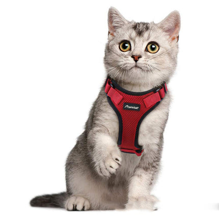 🐱 Escape-Proof Cat Harness – Reflective Vest with Leash Adapter