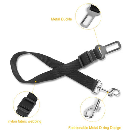🐶 Adjustable Dog Seat Belt Leash (2-Pack) – Car Safety Harness Lead