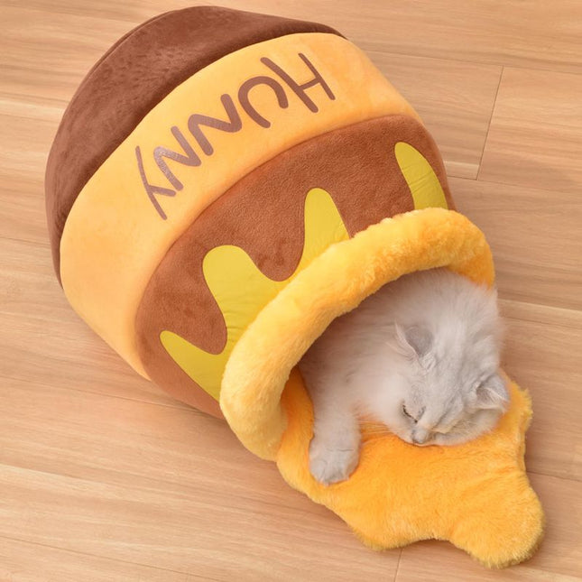 🐱 Honey Pot Cat Cave Bed – Memory Foam Cozy Hideaway