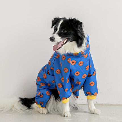 🐶 Four-Legged Dog Raincoat – Hooded Waterproof Poncho