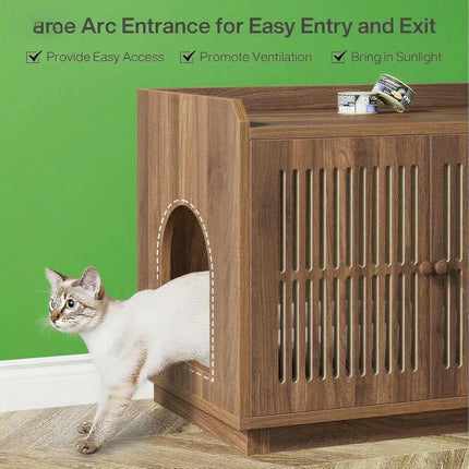 🐱 Cat Litter Box Enclosure – Wooden Hidden Litter Cabinet
