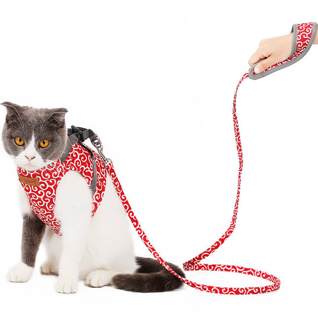 🐱 Cat Vest Harness with Traction Rope – Walking Set
